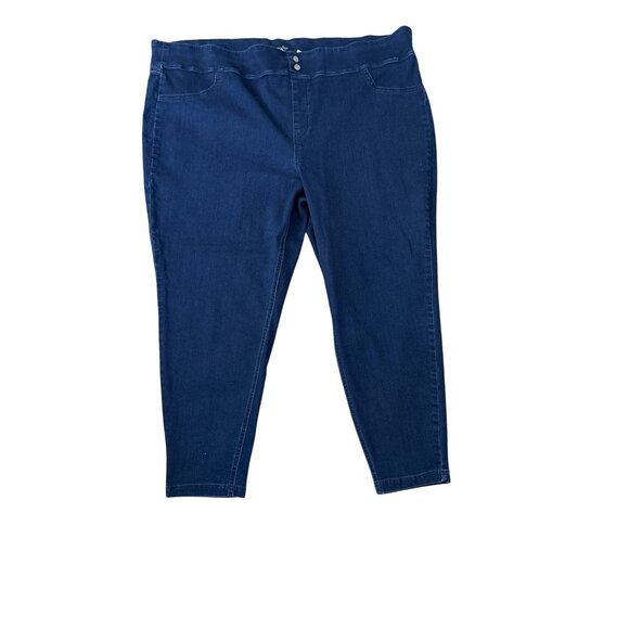 Terra & Sky Women's Plus Size 4X (28W-30W) Dark Blue Stretch Denim Jeggings - Picture 1 of 6
